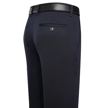 ENWEIGECN Men Elastic Business Casual Suit Pants Black by zapcart