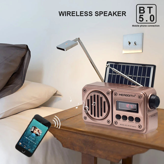 Merodith Wireless Bluetooth Speaker Solar Emergency Radio by zapcart