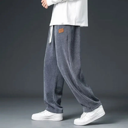 Ayrbao Corduroy Heavyweight Sweatpants For Men Casual Wear by zapcart