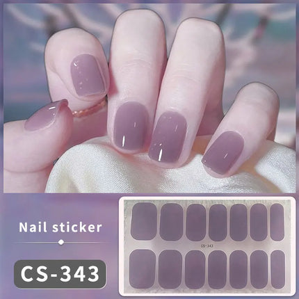 Pink Glitter Nail Stickers Full Cover Diy Manicure Deluxe by zapcart