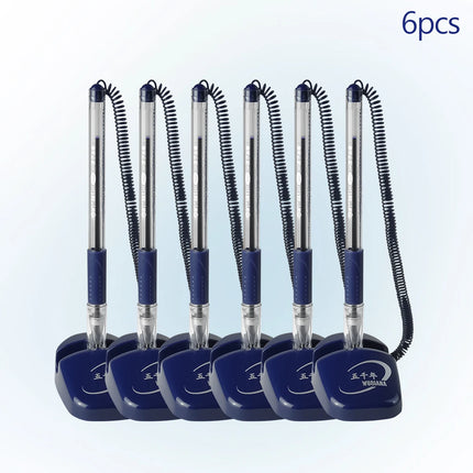 WQN-3/6/12PCS High-Quality Security Counter Neutral Pen With Adhesive Chain - Suitable For Reception Areas Schools And Office by zapcart