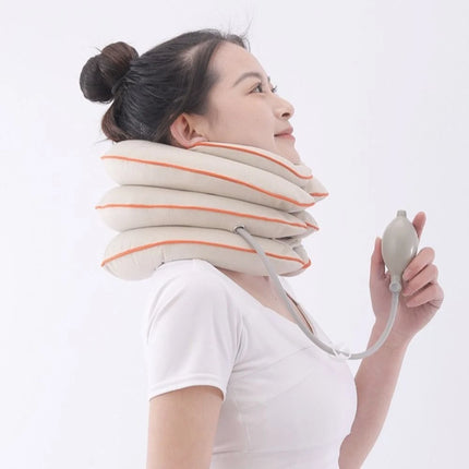 Air Inflatable Cervical Traction Device Orthopedics Massage Adjustable Neck Massage Pillow 4 Layers Neck Support U Neck Pillow by zapcart
