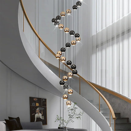 Campeggi Nordic Circular Chandelier Dimmable Gold Black Loft