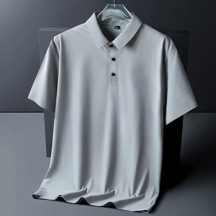 CN Fujian Men Ice Silk Polo Shirt Short Sleeve Breathable by zapcart