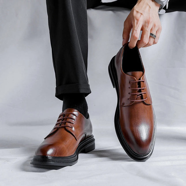 Height Boosting Men's Formal Oxford Shoes 3 6 8cm Elevate by zapcart