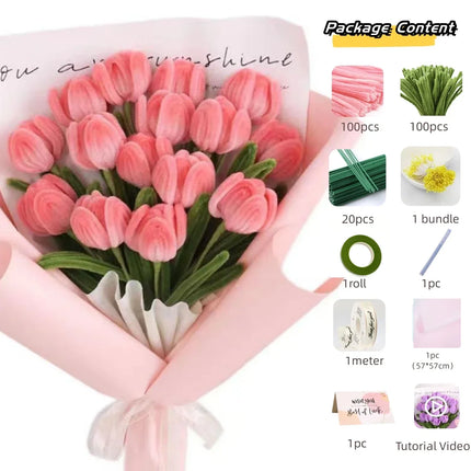 200pcs Pipe Cleaners Craft Supplies with 20pcs Metal Rods,1 Glue Bar,1 Garden Tape, 1m ribbon, 1pc Haze paper and 1 Gift Card by zapcart