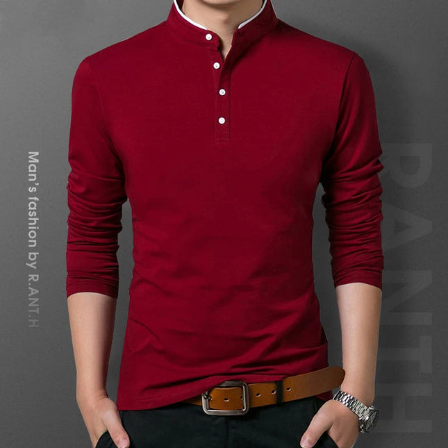 CN Zhejiang Mens Business Polo Shirt Long Sleeve Breathable by zapcart