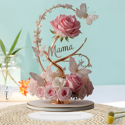 Choice 2D Acrylic Pink Flower Bouquet For Mom Desk Decor by zapcart