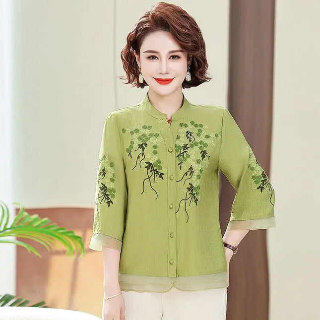 Summer Embroidered Shirt For Women Lightweight Versatile by zapcart