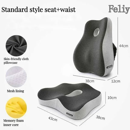 Feliy Memory Foam Office Chair Cushion Lumbar Support by zapcart