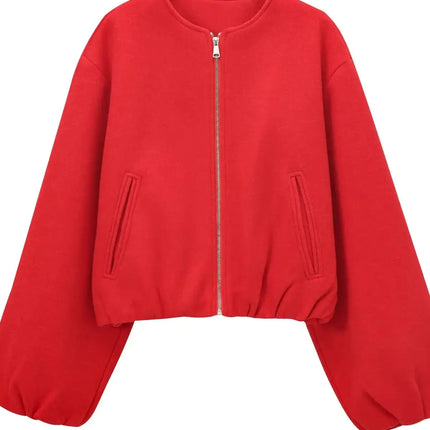 XNWMNZ Women Soft Bomber Jacket Autumn Winter Warm Coat by zapcart