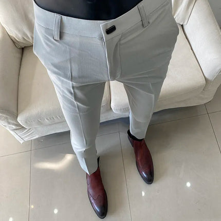 CN Zhejiang Mens Slim Fit Dress Pants Versatile All Match by zapcart