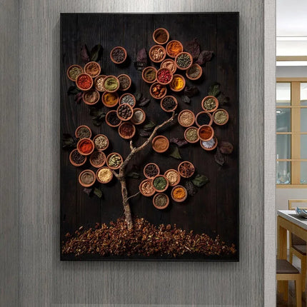 Kitchen Wall Art Herbs Spices Canvas Painting Nordic Decor by zapcart