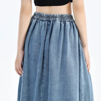 High Waisted Denim Skirt For Women Loose Fit Chic Trendy by zapcart