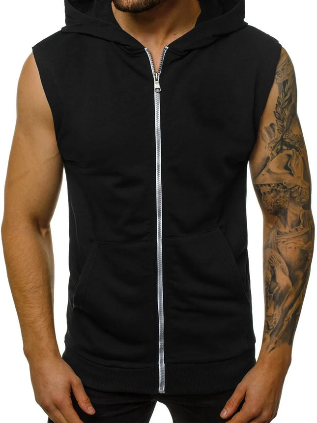 Mens Slim Summer Hooded Sleeveless Vest CN Guangdong by zapcart