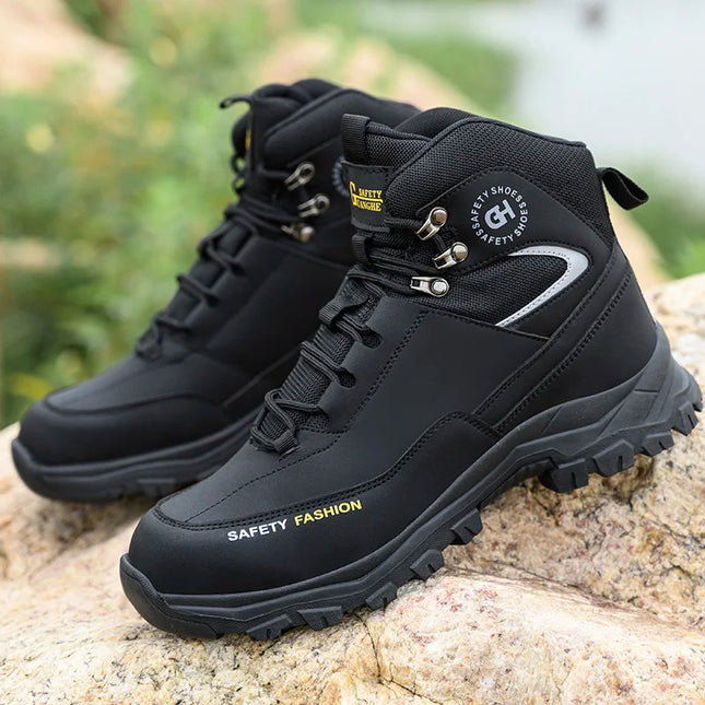 CN Zhejiang Men Anti Shock Steel Toe Boots Indestructible by zapcart