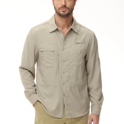 Men UPF 50 Fishing Shirt Back Mesh Sun Protection Casual by zapcart