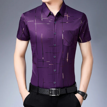 Men's Business Casual Shirt No Iron Wrinkle Resistant by zapcart