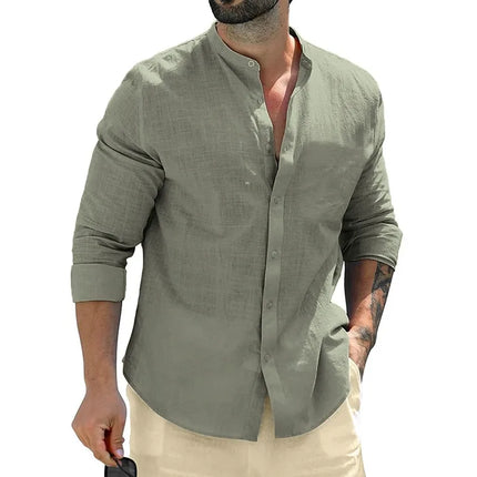 Animal Game Mens Cotton Long Sleeve Shirt Breathable White by zapcart