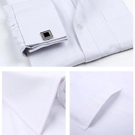 Yuaioiue Men French Cuff Dress Shirt Classic White Office by zapcart
