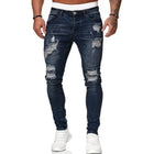 Men Ripped Skinny Jeans CN Guangdong Street Style Denim by zapcart