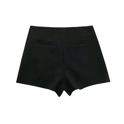 TRAF 2024 Black Skort For Women Asymmetric High Waist by zapcart