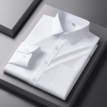 Mens Anti Wrinkle Formal Shirt Long Sleeve Office White by zapcart