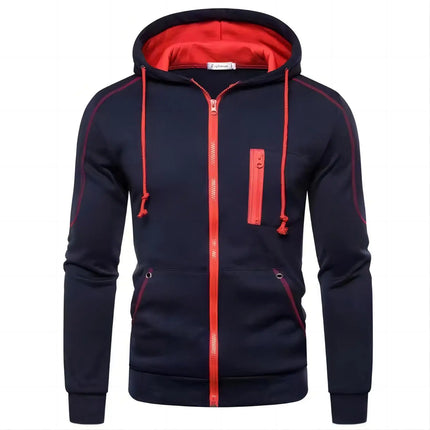 Men's Slim Fit Zip Hoodie Sweatshirt For Autumn Warmth