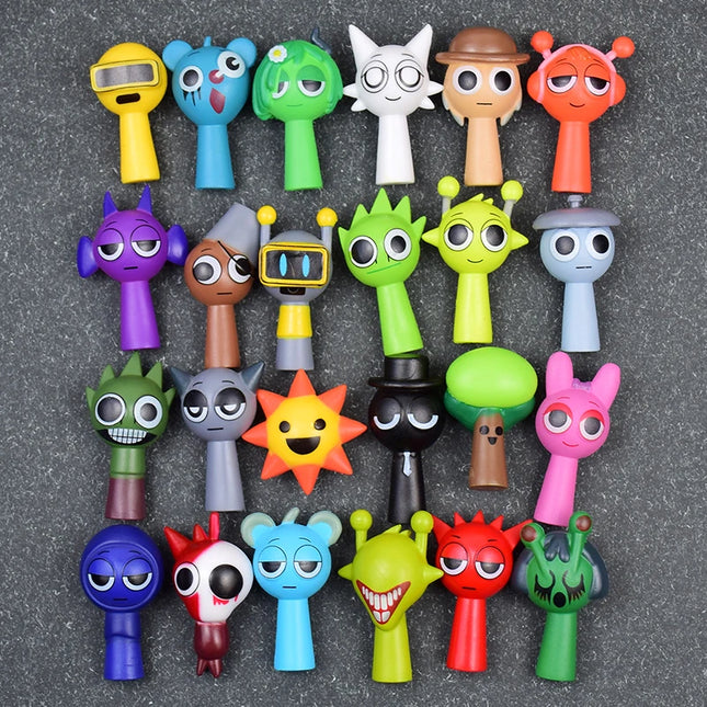 Hot 24pcs/Set Mini Sprunki Action Figure Toy Cartoon Movie Sprunki Wenda Model Doll Figurines Kids Gift by zapcart