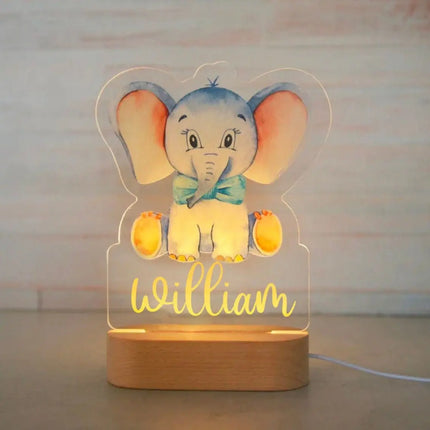 Personalized Kids Animal Night Light Custom Name Lamp by zapcart