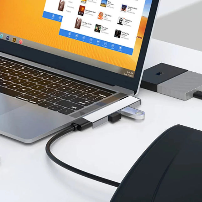 Alloyseed 3 Port USB C Hub OTG 5Gbps For PC Laptop by zapcart