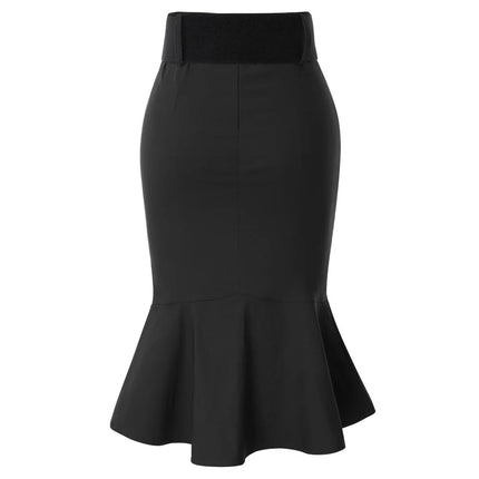 Belle Poque Pencil Skirt Women High Waist Belt Officewear by zapcart