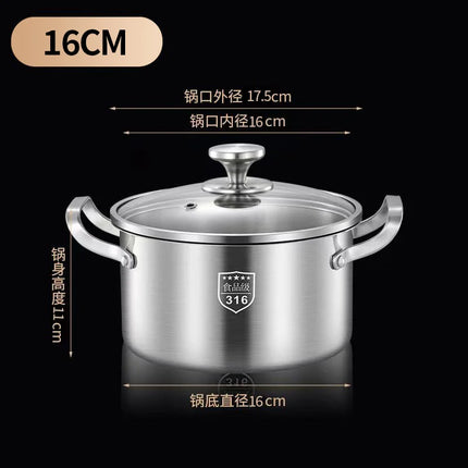 316 Stainless HeavyDuty Food Grade Soup Pot for Home Cooks by zapcart