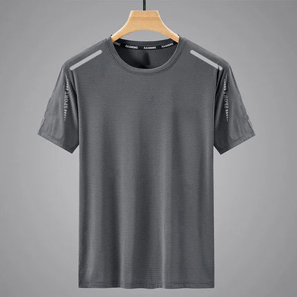 CN Fujian Ice Silk Men Quick Dry Short Sleeve Large Size T Shirt by zapcart