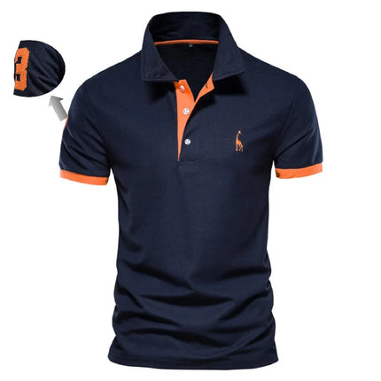 AIOPESON Embroidered Polo Shirt For Men Slim Fit Premium by zapcart