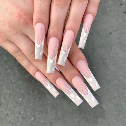 Extra Long Press On Nails Glue Included Bear Bow For Women by zapcart