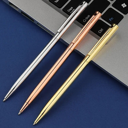 20-200 Pens Metal Ballpoint Pens Rose Gold Free Custom Logo Advertising Lettering Engraved Name School Office Supplies Gifts by zapcart