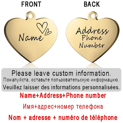PAWFECT Dog ID Heart Tag Custom Engraved Pet Necklace by zapcart