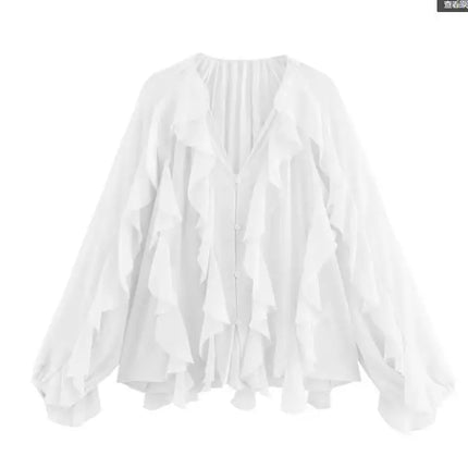 Trafza Women V Neck Blouse Elegant Workwear Polished by zapcart