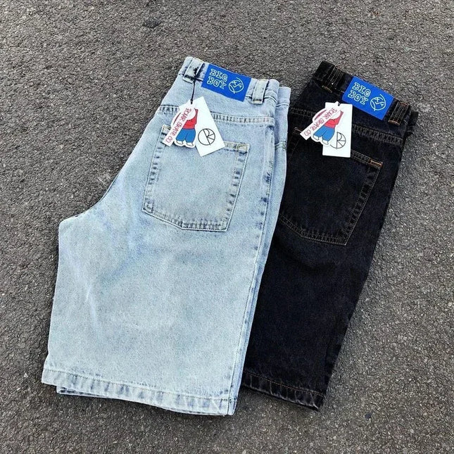 Y2K Embroidered Shorts For Unisex Denim Streetwear Comfort by zapcart
