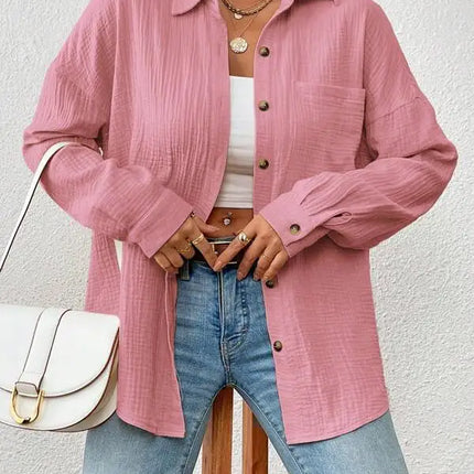 100% Cotton Women Shirt Breathable Office Blouse Elegant by zapcart