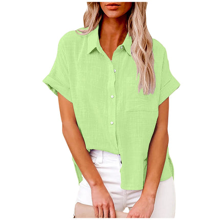 Cotton Linen Summer Tee For Women Breathable Loose Fit by zapcart