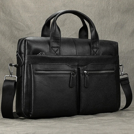 Newsbirds Genuine Leather Briefcase 15.6 Inch Laptop Men by zapcart