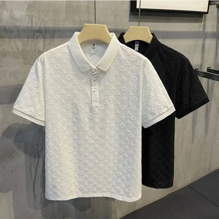 Breathable Ice Silk Mens Polo Shirt Hollow Short Sleeve CN by zapcart