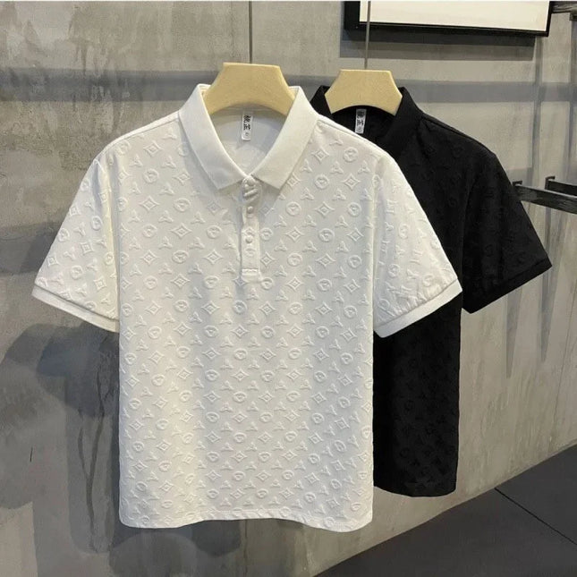 Breathable Ice Silk Mens Polo Shirt Hollow Short Sleeve CN by zapcart