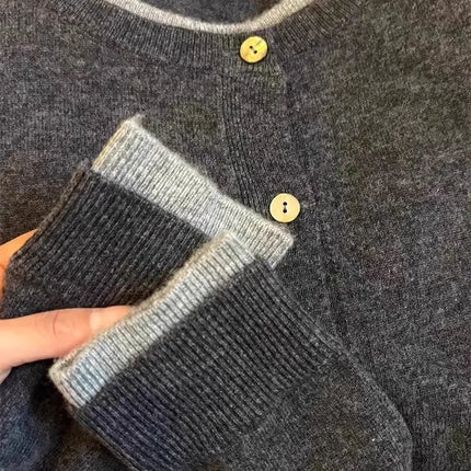 Emperoe Goat Cashmere Cardigan Dark Grey For Cold Weather by zapcart