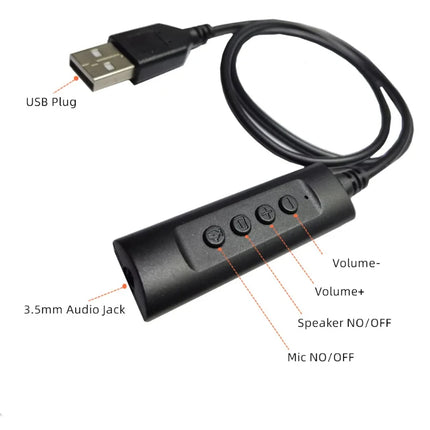 ET34 External USB Sound Card For Headset Mic 3.5mm Pro by zapcart