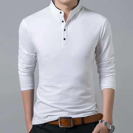 CN Zhejiang Mens Business Polo Shirt Long Sleeve Breathable by zapcart