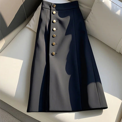 Elegant High Waist Slimming A Line Skirt Women Fashion by zapcart