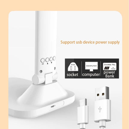 Zapcart Folding Desk Lamp USB Reading Touch Dimmable Alarm